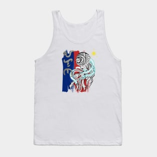Philippine Flag-Tribal line Art Jellyfish / Baybayin word Alon (Waves) Tank Top